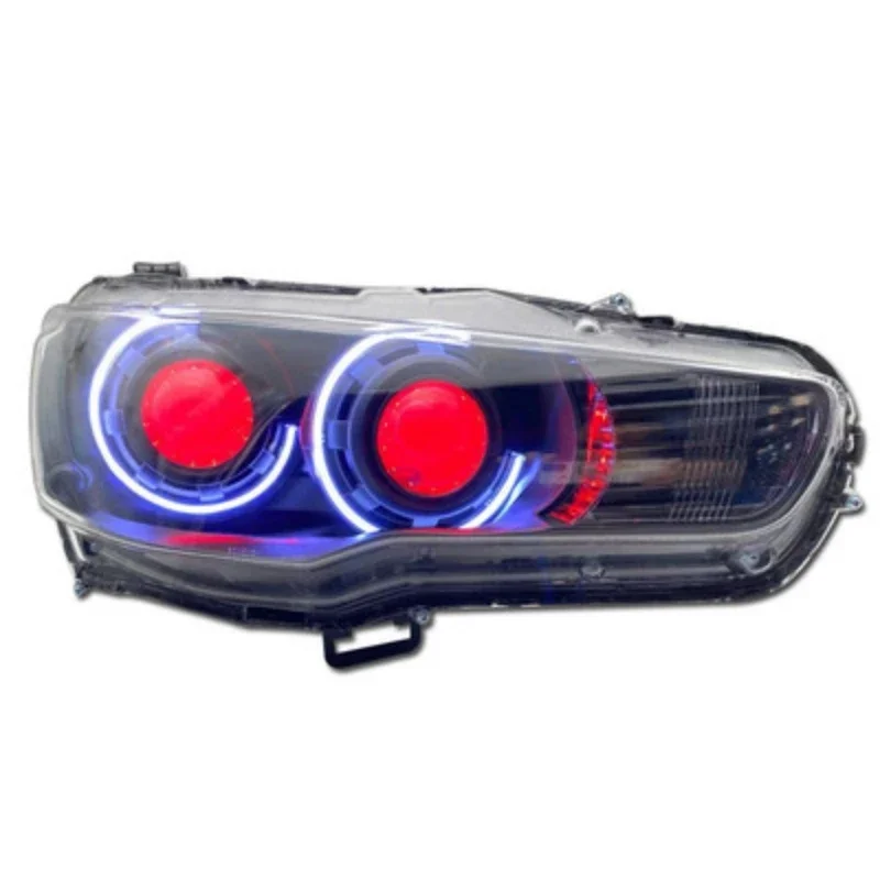 LED Xenon Headlight Assembly for Mitsubishi Lancer-ex Modified Headlamp with Angel Eye 2pcs