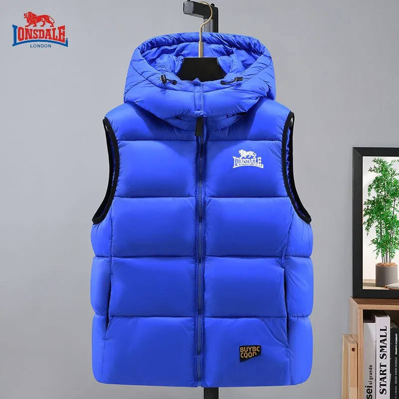 

New autumn and winter high-quality sleeveless hooded vest men's fashionable and casual windproof and warm versatile top