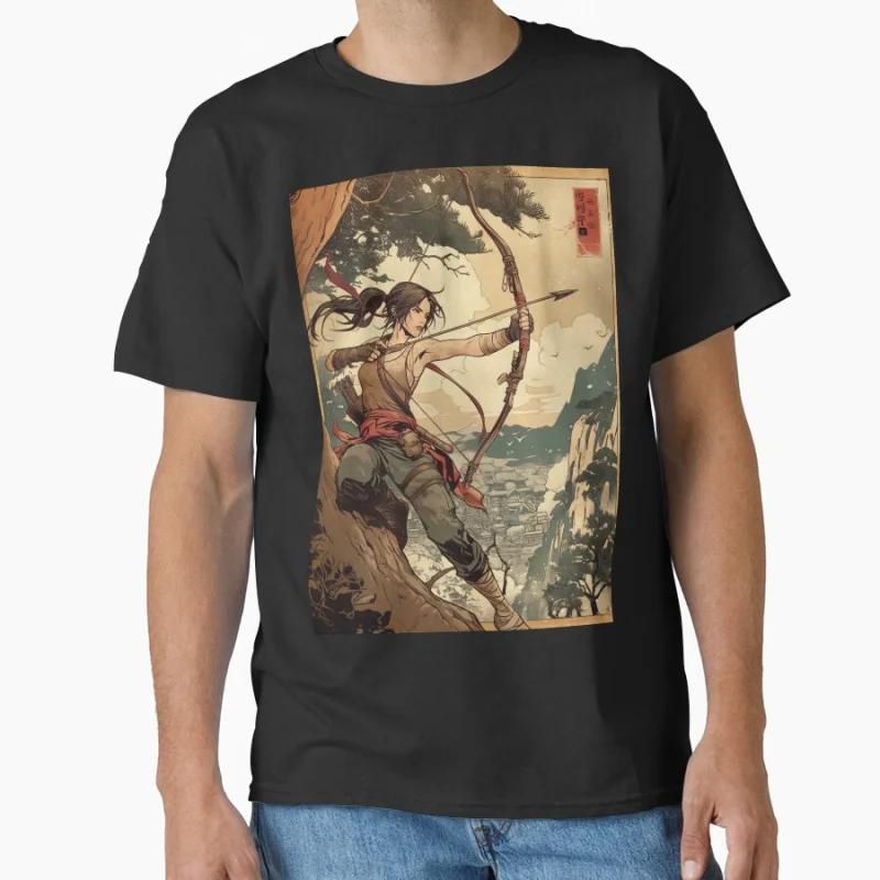 

Traditional Lara Croft 80s retro video game Tomb Raider Treasure hunter Angel of Darkness T Shirt for men large size tops S-6XL
