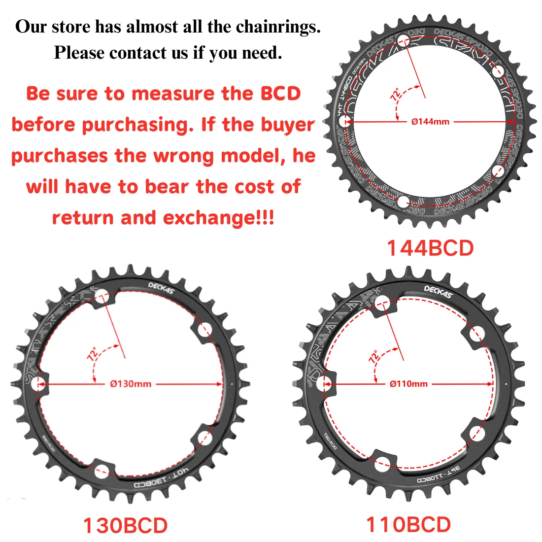 Deckas 110/5 BCD 110BCD Road Bike Narrow Wide Chainring 36T-58T Bike Chainwheel For shimano Forsram Bicycle crank Accessories