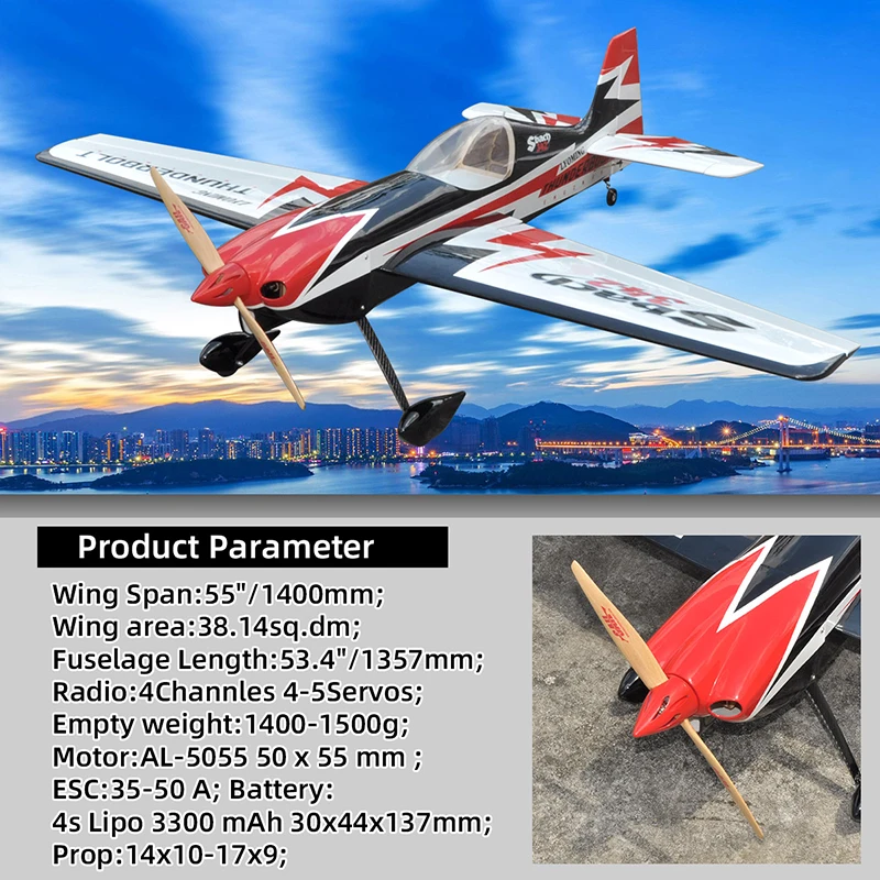 Sbach 342 55inch 50E Electric RC Airplane Model ARF/PNP Balsa Wood 6 Channel 4 Servos Planes