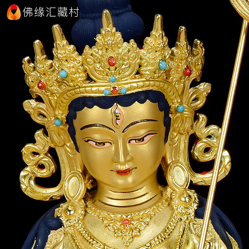 Fo Yuan Hui Large White Umbrella of Bodhisattva, 7-inch Fully Gilt Bronze Buddha Statue Ornament