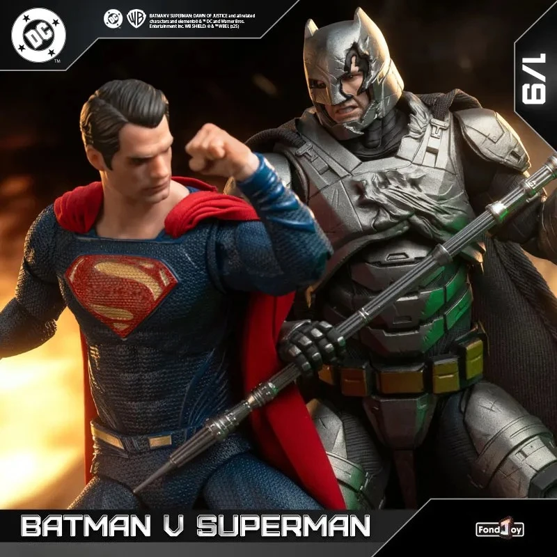 

New Fondjoy Batman VS Superman 1:9 Scale Action Figure Set DC Comics Movie Authentic Interchangeable Heads Boys Festival Gifts