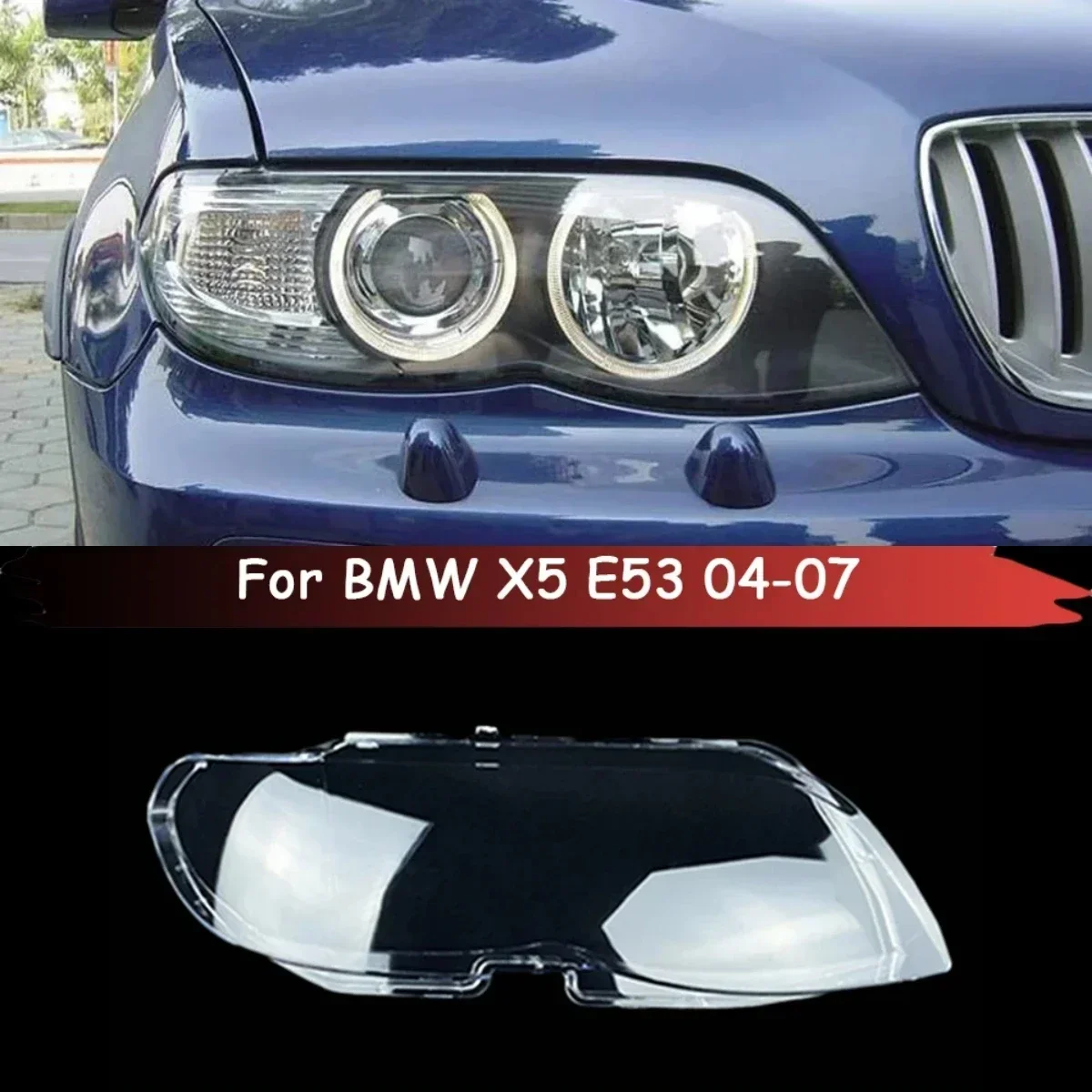 For BMW X5 E53 Car Headlight Cover Headlamp Case Lampshade Lampcover Head Lamp Light Covers Glass Lens Shell 2004 2005 2006 2007