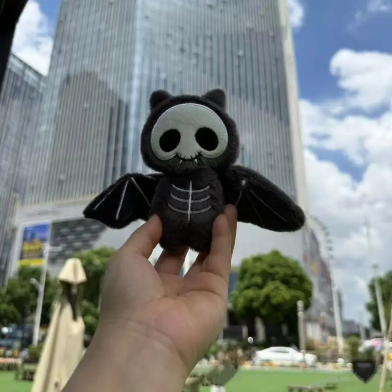 Skeleton Bat Plush Doll Keychain; Fun Halloween Toy Backpack Accent for Kids
