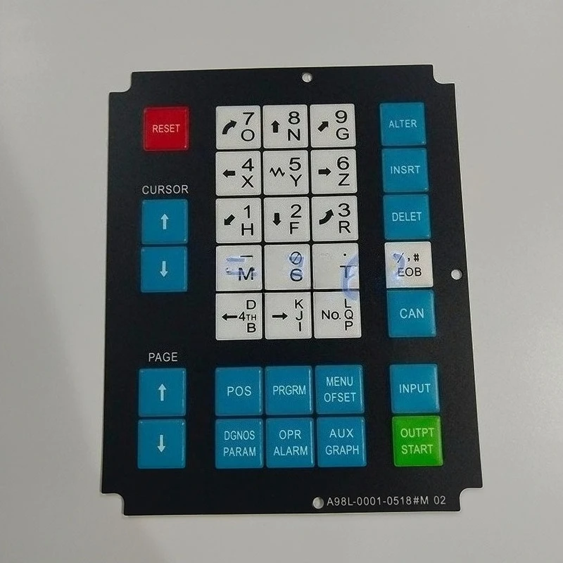 

A98L-0001-0518#M #T Membrane Keysheet Keypad For Fanuc 0 Series MDI Unit