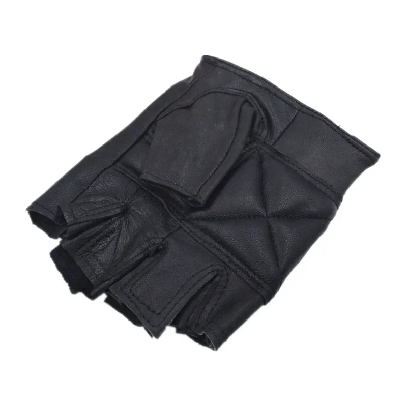 New Half Finger Genuine Leather Driving Gloves Vintage Style Chauffeur