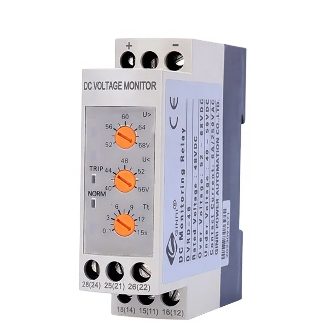 GINRI DVRD-48 48V DC 2CO OverVoltage Undervoltage Monitor Relay  Voltage Protection Relay