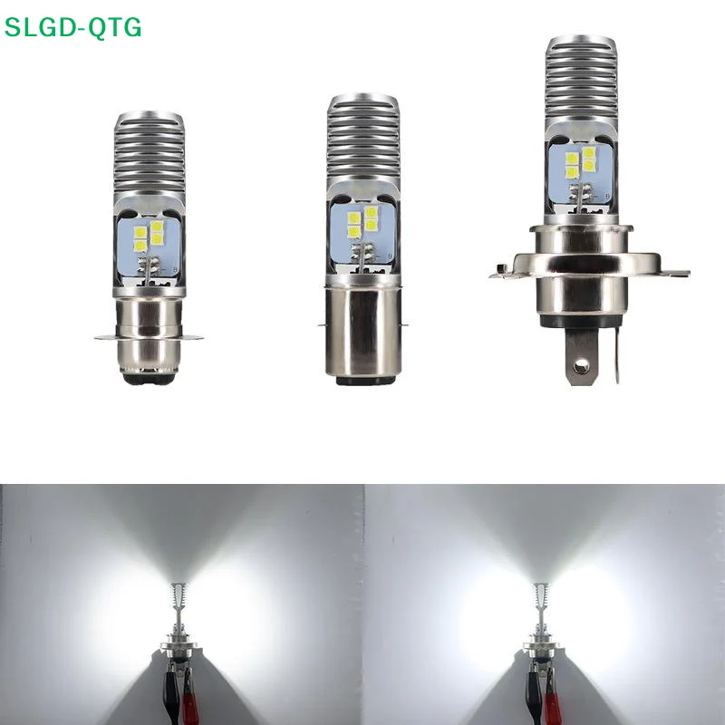Hot！1PC Motorcycle H4 BA20D P15D Headlight 3030 24MSD LED Light Bulbs Dual Color White Yellow Plug And Play For ATV Moped Bike