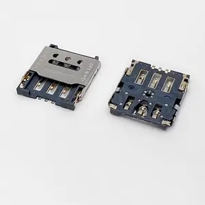Bilashmart 10/50 Sim 1.45h 6p Flip top Inner Welding Sim Card Holder 1.5h Flip top Small Card Mobile Phone Patch Card Slot