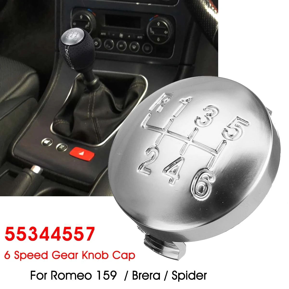 Gear Shift Knob Cap Cover for Alfa Romeo 159 Brera Spider 2005-2011