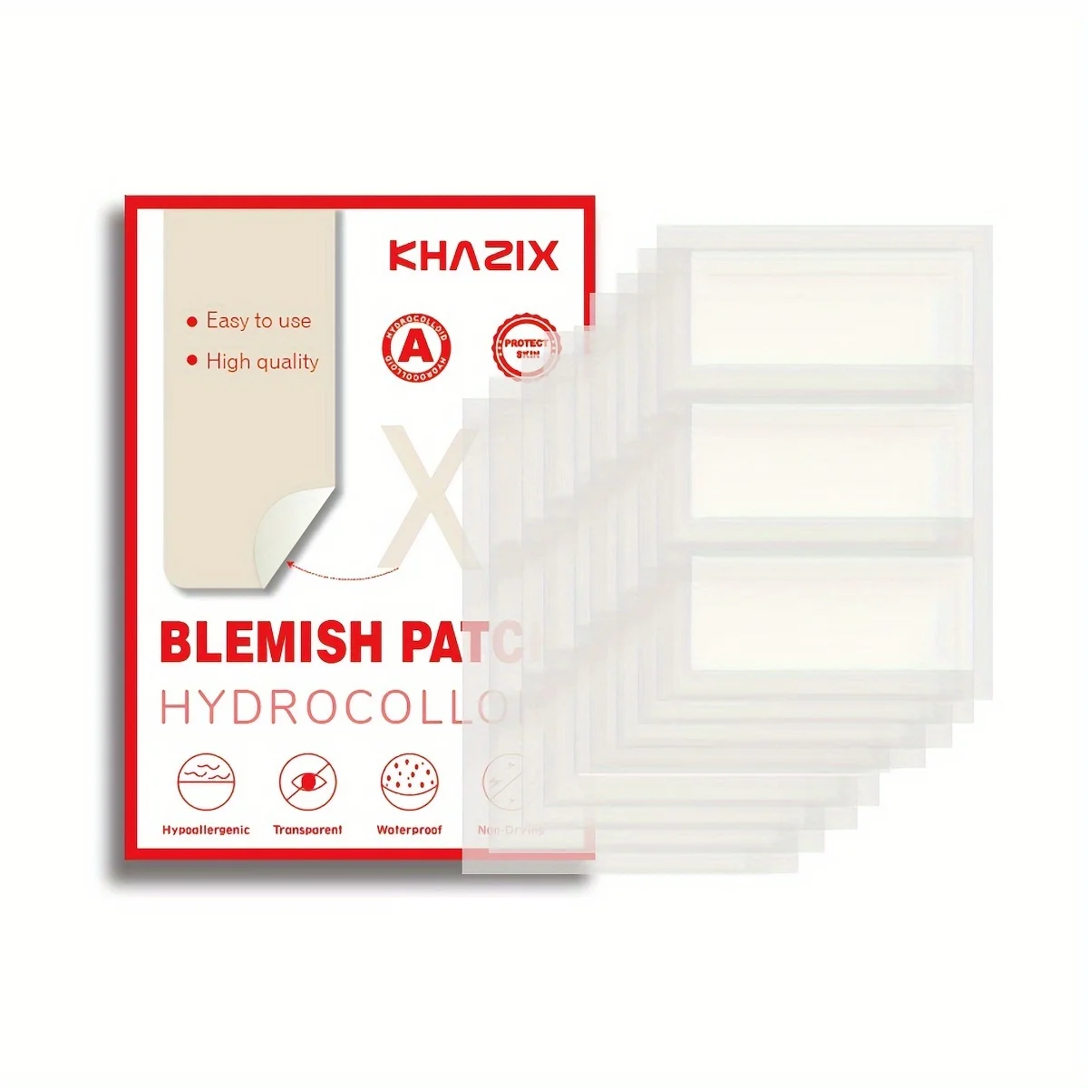 

Очень большие 1-2 шт. гидроколлоидные пластыри от прыщей — наклейки без спирта и без запаха для всех типов кожи, очищающие прыщи.