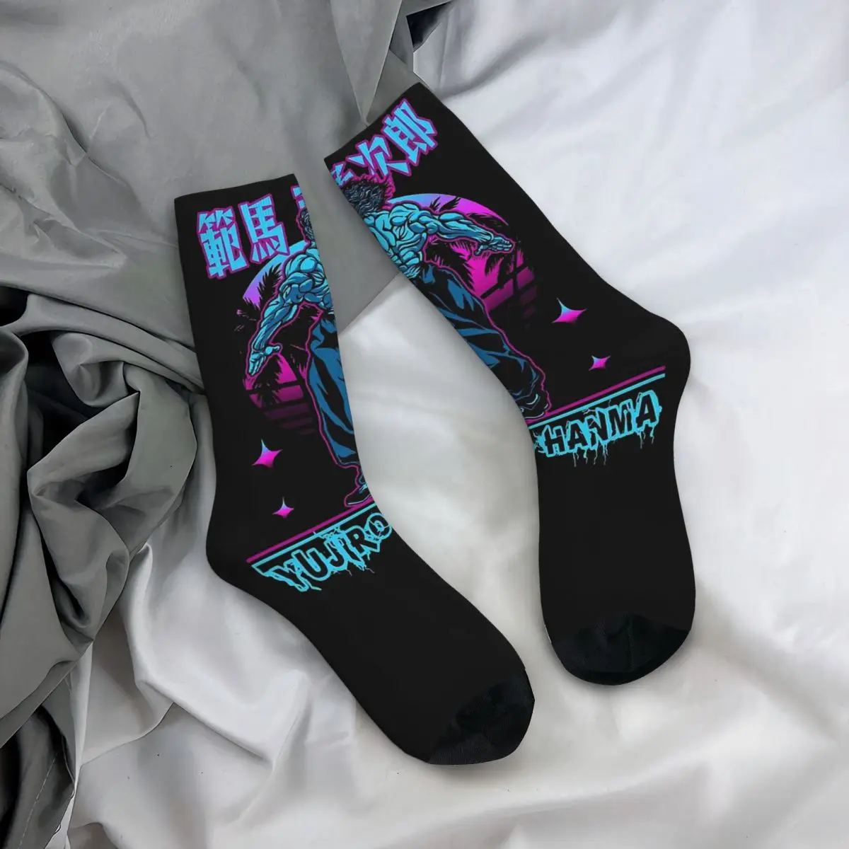 Calcetines con estampado 3D para hombre y mujer, medias cómodas Unisex, ideales para las cuatro estaciones, Baki Hanma The Grappler