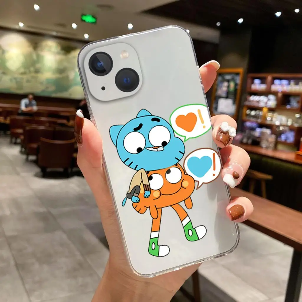 Capa de telefone Gumball-Gumball, capa macia de silicone em TPU, iPhone 11, 12, 13, 14 Pro Max, X, XR, XS Max, 8, 14 Plus, 13Mini