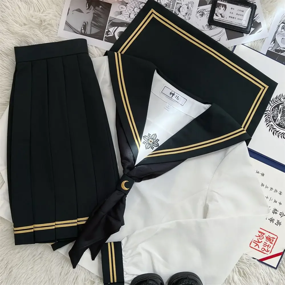 New Arrivals Songsen Basic Jk Suit Japanese School Girl Uniform Set Pleated Skirt Sailor Fuku Spring Outing Authentic Products