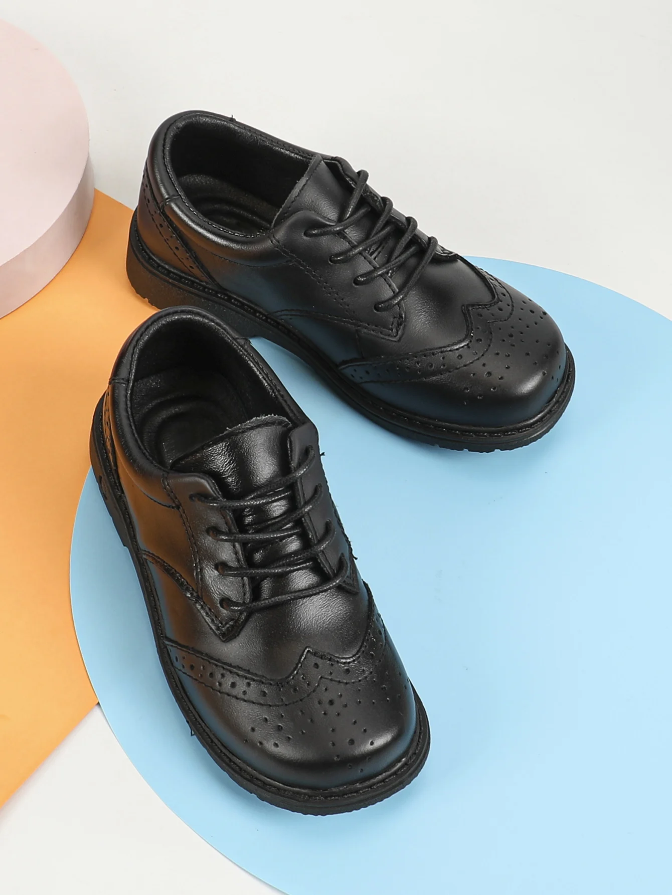 School Children Leather Shoes British Style Black Autumn Boys Girls Flat Shoe Light Breathable Non-slip All-match Kids Shoe