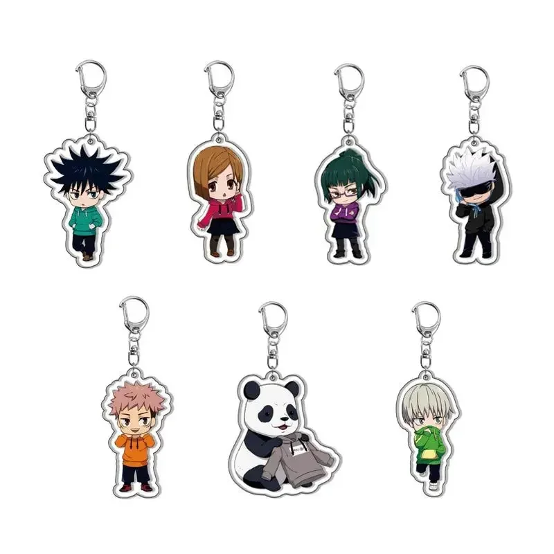 

Anime Action Itadori Yuji Zenin Maki Inumaki Toge Kugisaki Nobara Keychains Customized Clear Acrylic Logo Products