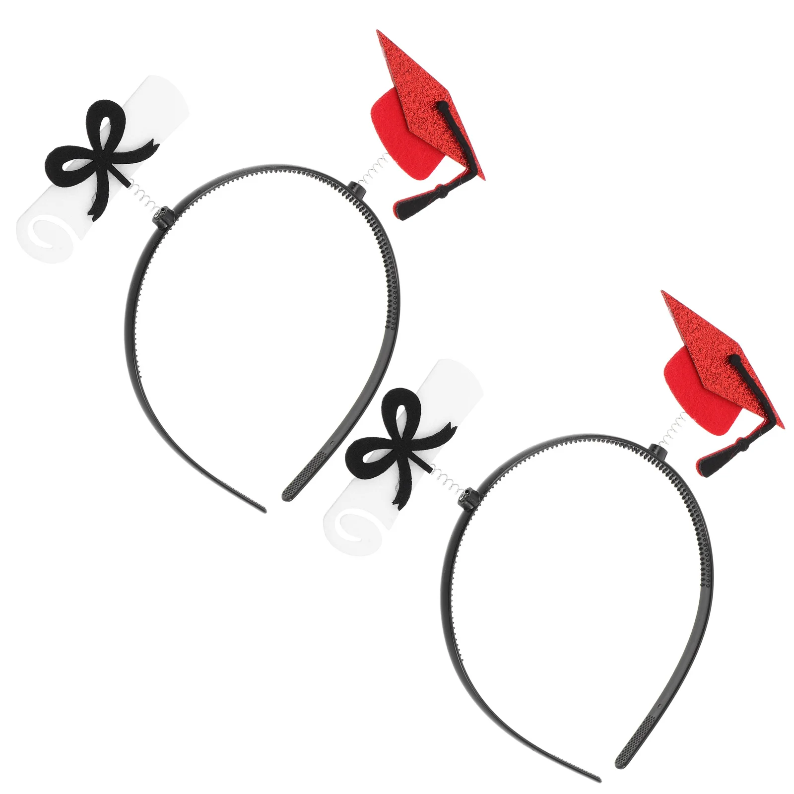 

2Pcs Graduation Cap Headband Bowknot Stylish Graduation Hairband Cute Party Ceremony Daily Wear Accessories Tassel Headband Hat