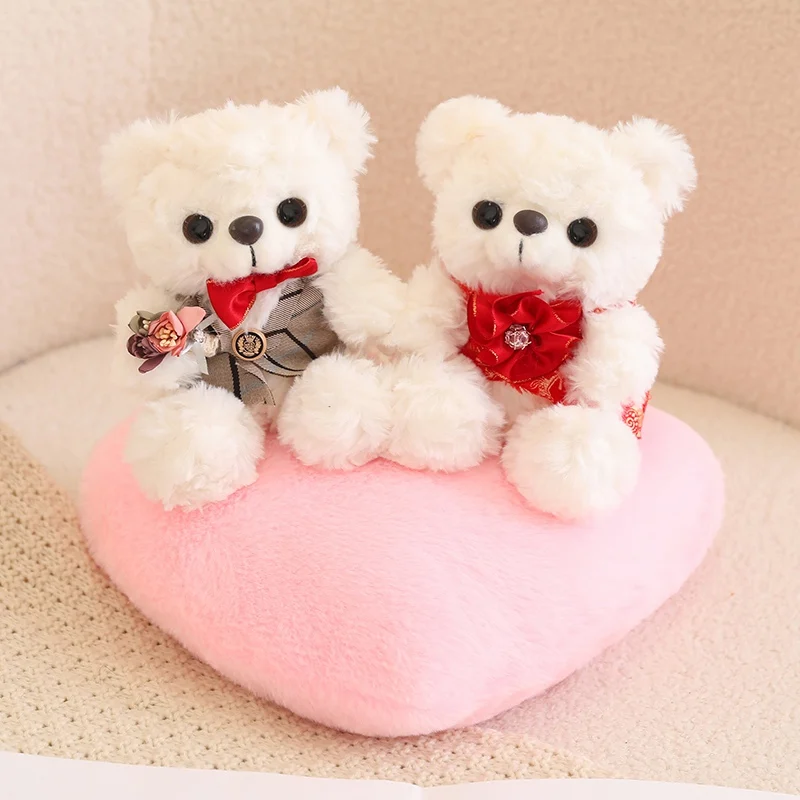 Urso de pelúcia para casais, bichos de pelúcia fofos, peluches de urso, boneca para namorada, presentes do dia dos namorados, 24cm, casal dos desenhos animados