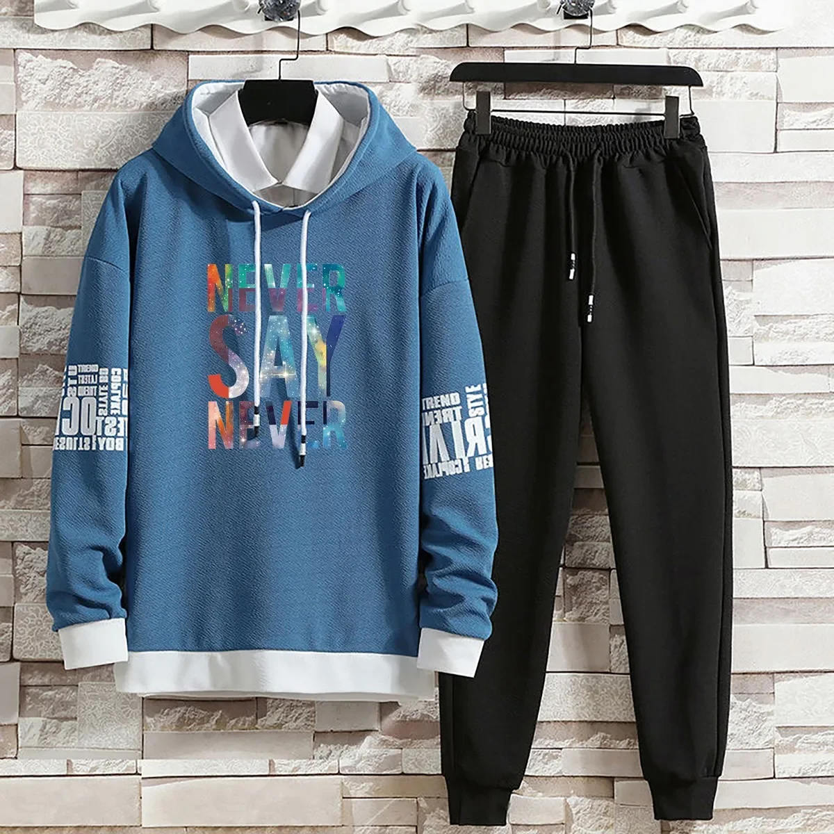 Summer Autumn Suits Hoodies Set Pants Pullover Hat Casual Clothing for Men Hood  Print Sweaterhoodie Men New Top Long Sleeves