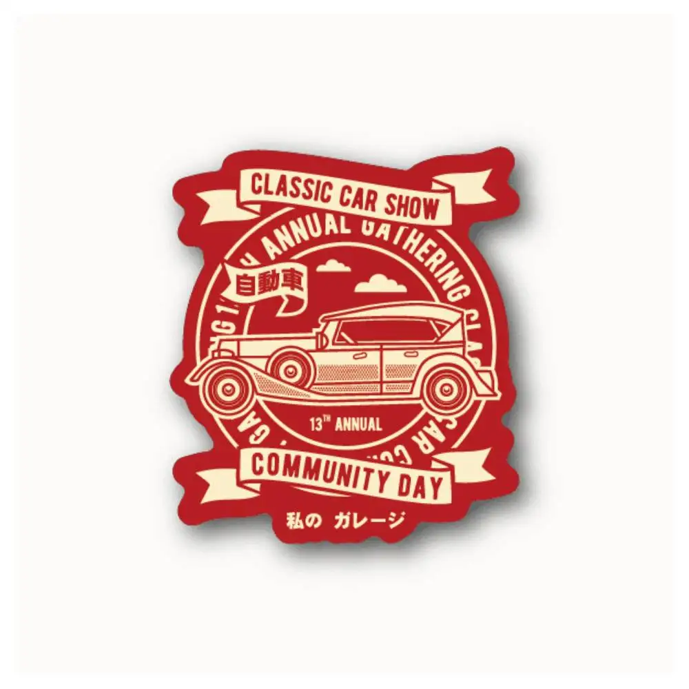 Classic Car Show Waterproof Stickers For Decorating Car Windows Motorcycles And Computers.