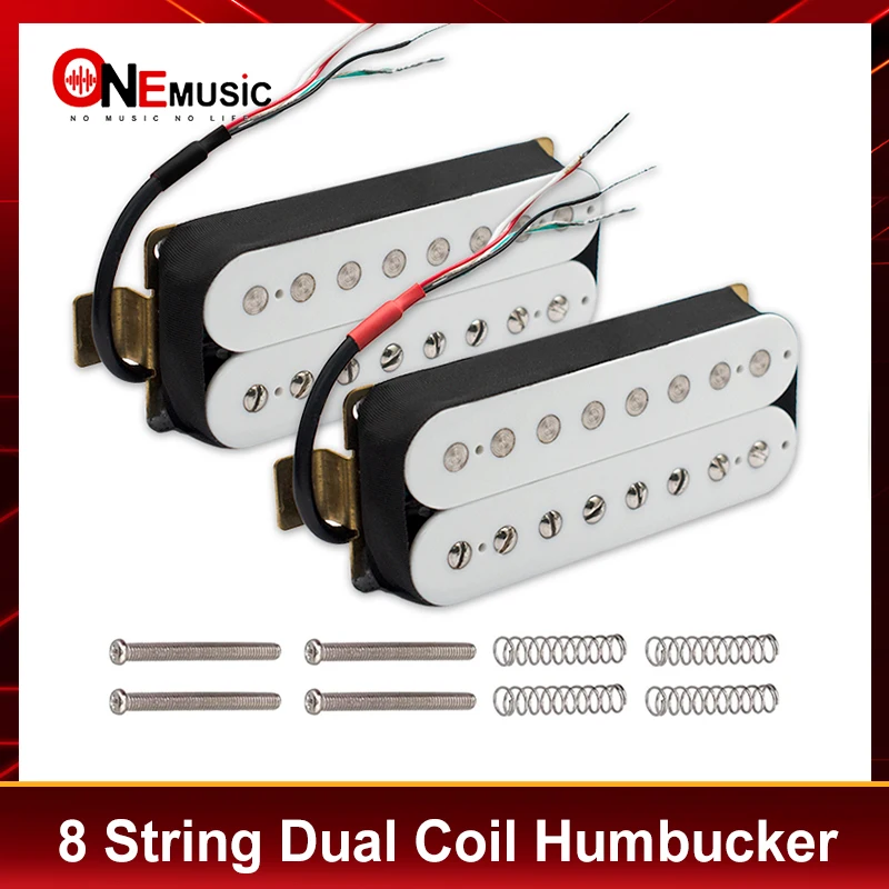 8 String Electric Guitar Humbucker Dual Coil Electric Guitar Pickup Coil Spliting Pickup N10K/B15K Output Guitar Parts White