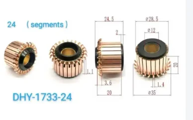 10pcs 28.5*12*20（24.5)*24P Copper Bars Alternator Electric Motor Commutator DHY-1733-24 for Water Drill Machine