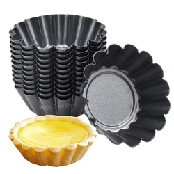 12PCS/Set Egg Tart Mold, Mini Carbon Steel Cake Muffin Mould, Non-Stick Cupcake Cake Pan, Cookie Molds, Kitchen Baking Tools