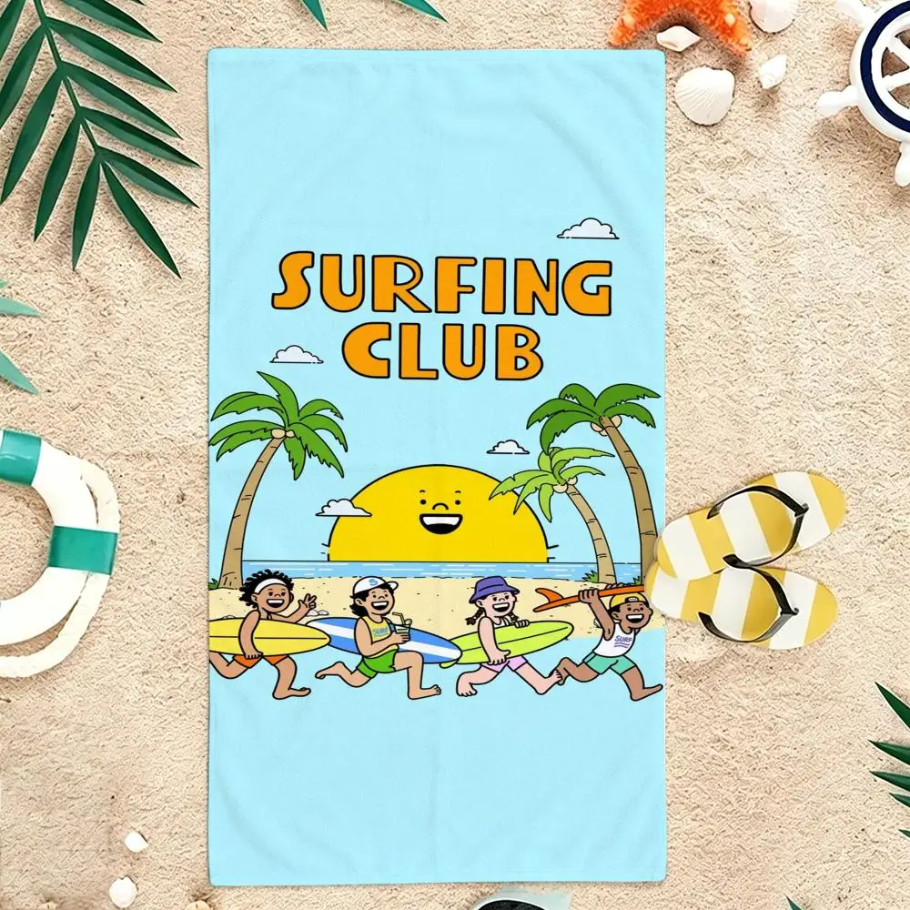 Cartoon Summer Athletes Towel Microfiber soft Beach Towel for Travel Fitness Sauna Bathing Camping
