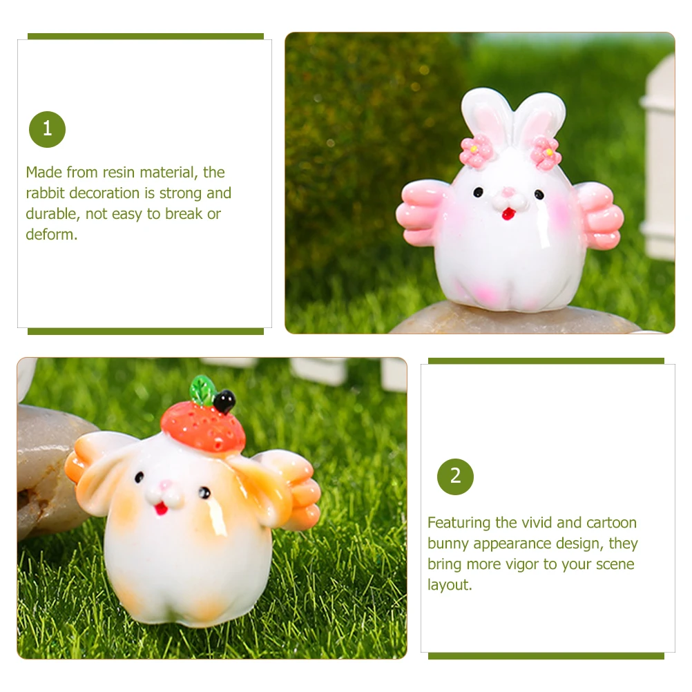 

6 Pcs Simulated Animal Ornaments Garden Decoration Mini Resin Figurine Sculpture Miniature Animals Landscape Statue Figurines