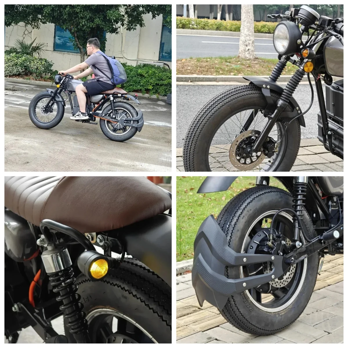 

STLF Luyuan MotorcycleFactory Price CG 125 Vintage Style 5000W Motor 50Ah Lithium Battery Electric Motorcycle With Disc Brakes