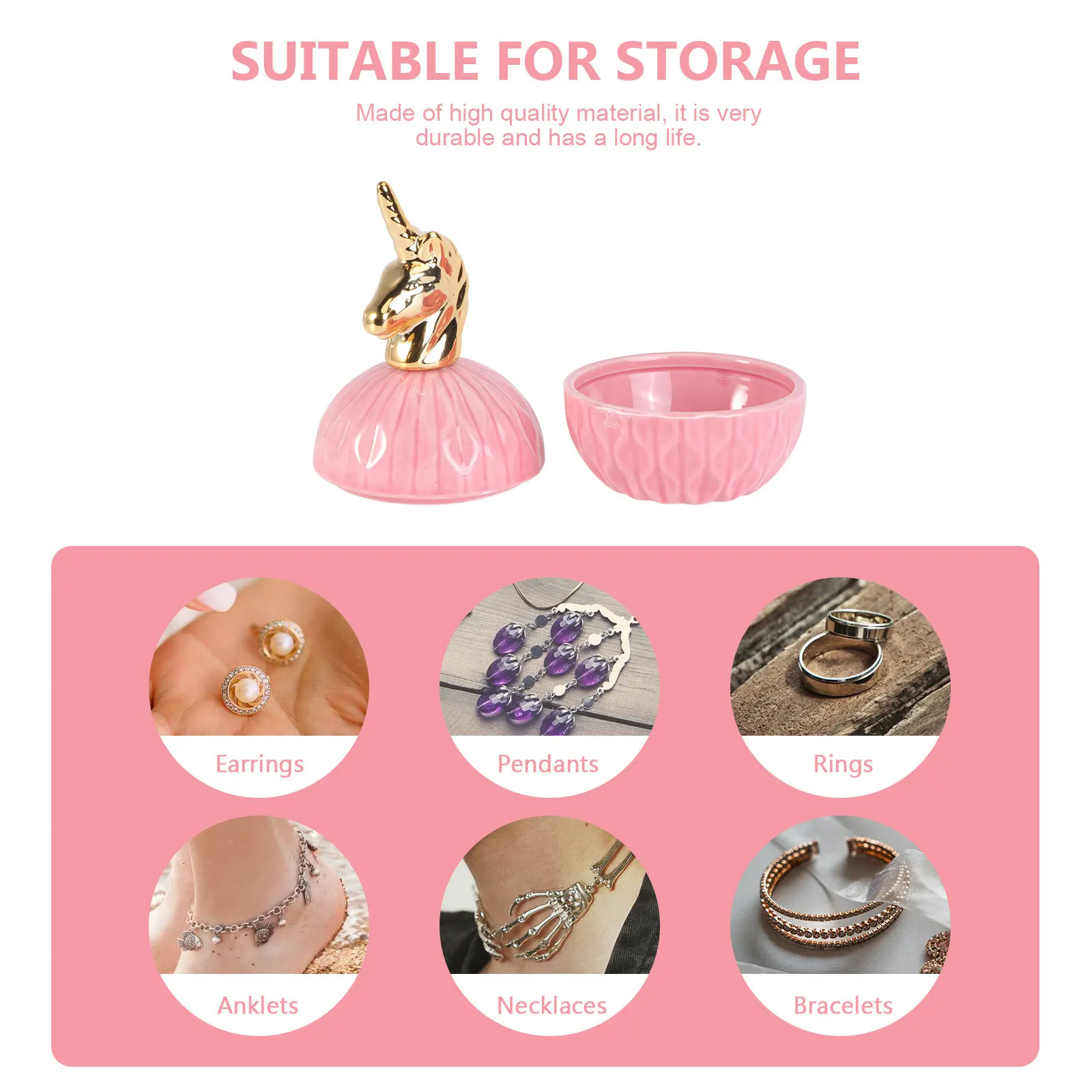 

1Pcs Creative Unicorn Jewelry Box Electroplated Storage Container Candy Jar Jewelry Gift Packing Box Candy Jar