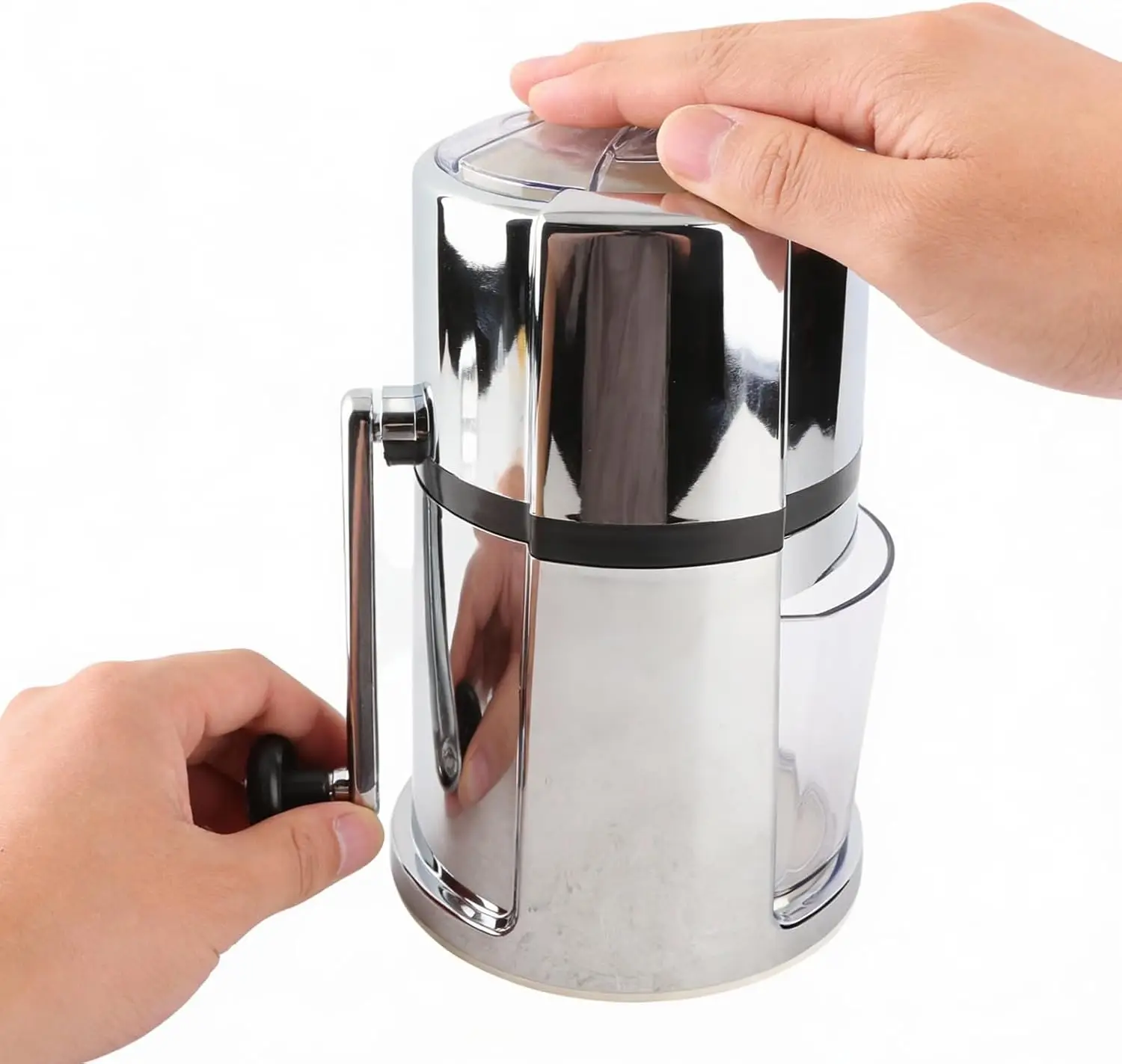 

Manual Ice Crusher Shaved Ice Machine Portable Snow Cone Machine Commercial Slushie Maker with Stainless Steel Blade for