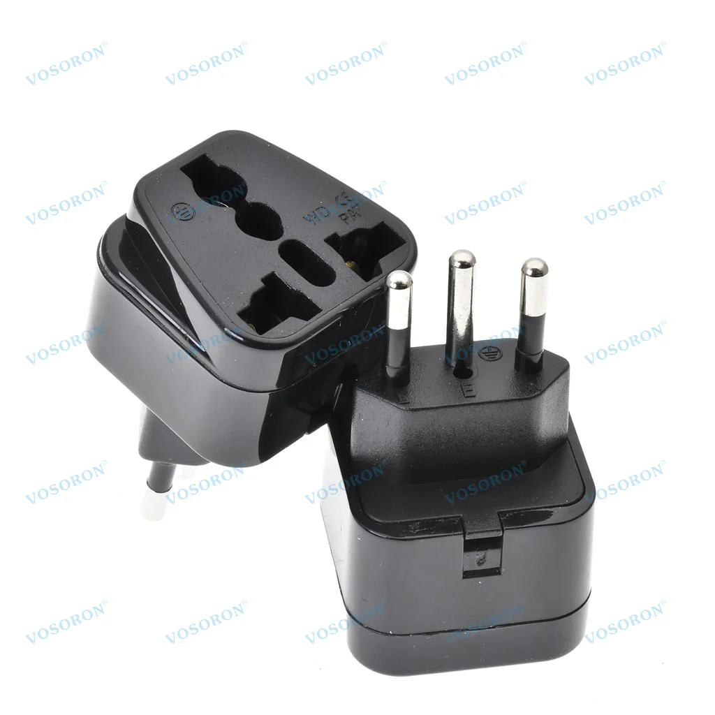 3pin Brazil Brazilian AC Power Plug UK/US/EU To Brazil Brasil Socket Travel Power Adapter Plug 3 Pin Converter Type N Plug