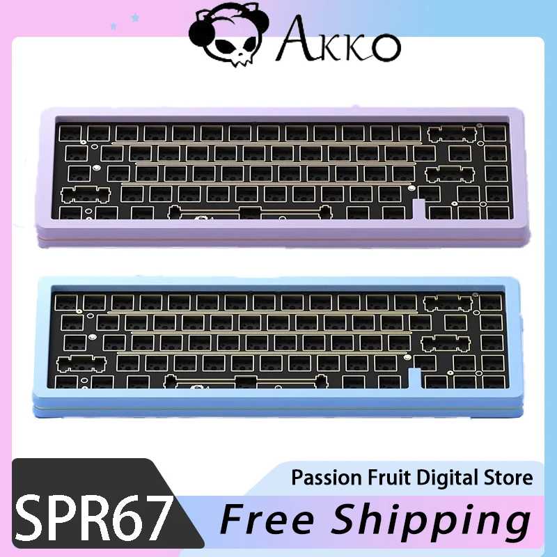 

AKKO SPR67 wired mechanical keyboard kit, aluminum alloy customized Spring Mount structure, full-key hot-swappable keyboard kit