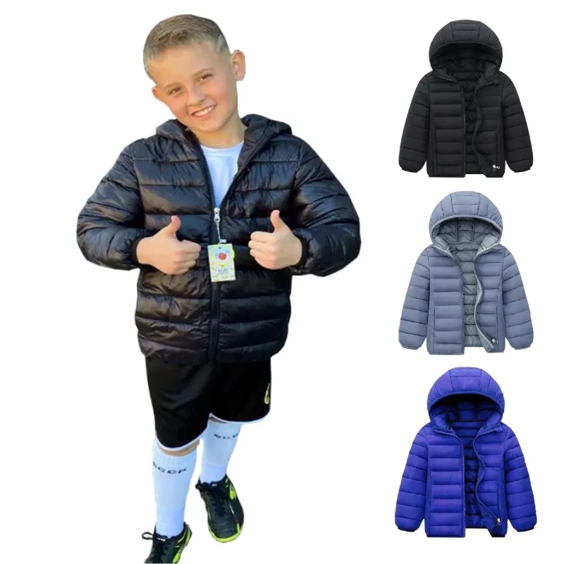 

Kids Hooded Lightweight Down Jackets Children Boys Girls Coats Autumn Winter Teen Students Outdoor Sports Casual Warm Clothes