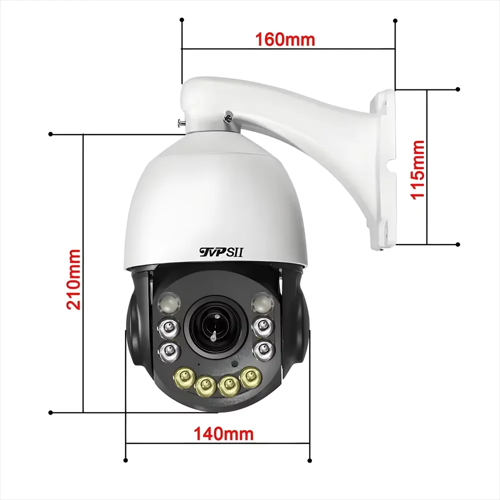 H.265+ Full Color Metal Smart Auto Tracking Cruise 8MP 4K 54X Optical Zoom 360° Audio ONVIF PTZ Speed Dome POE IP Camera view 3