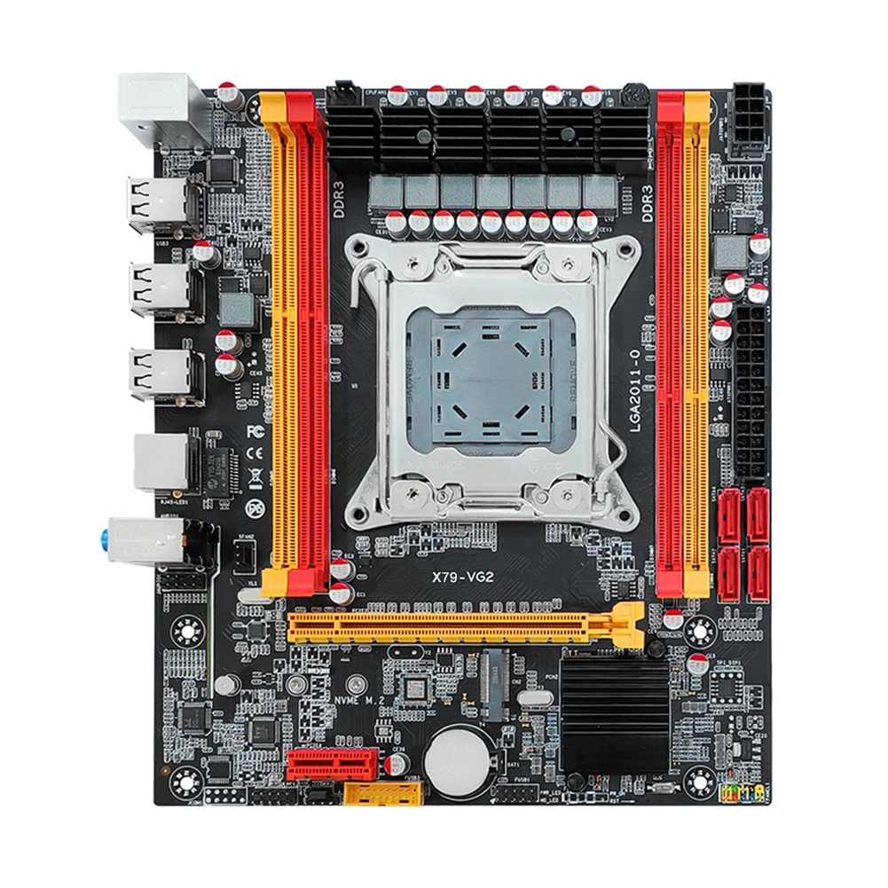 

X79 Компьютерная материнская плата NVME M.2 SSD LGA 2011, поддержка памяти DDR3 4 * интерфейс SATA2.0, подходит для процессора Intel E5 2600/2689/2690/2670