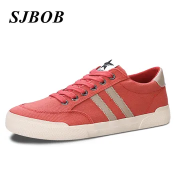 Trendy Rode Mannen Espadrilles Comfort Ademende Heren Skateboard Schoenen Lage Platte Sport Sneakers Voor Mannen Zapatillas Lona Hombre