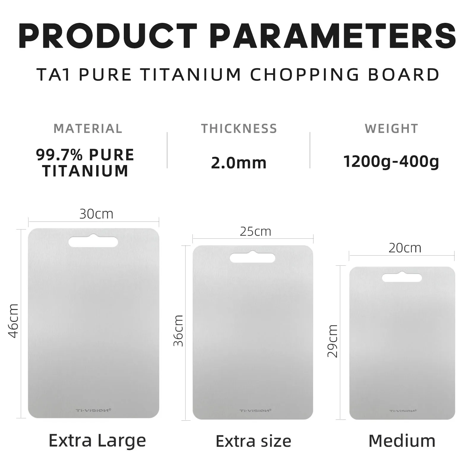 TA1 Pure Titanium Cutting Board | 99.7% Ti, Double - Sided Food - Grade, Antibacterial & Easy - Clean, Thickened & Durable view 6