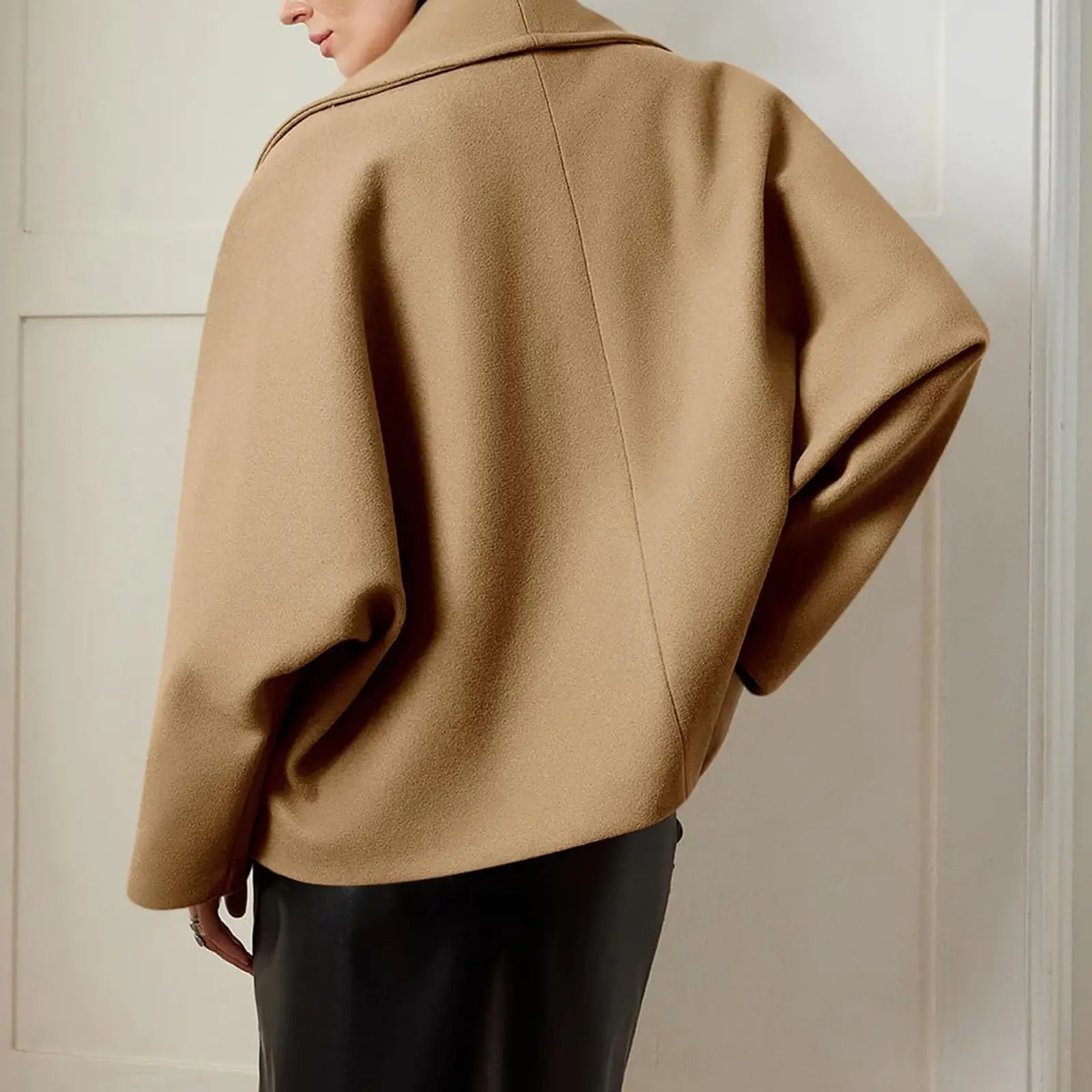 سترات نسائية شتوية عصرية بسيطة بلون سادة مع زر معطف حراري غير رسمي معطف نسائي ناعم ومريح يومي رشيق #5
