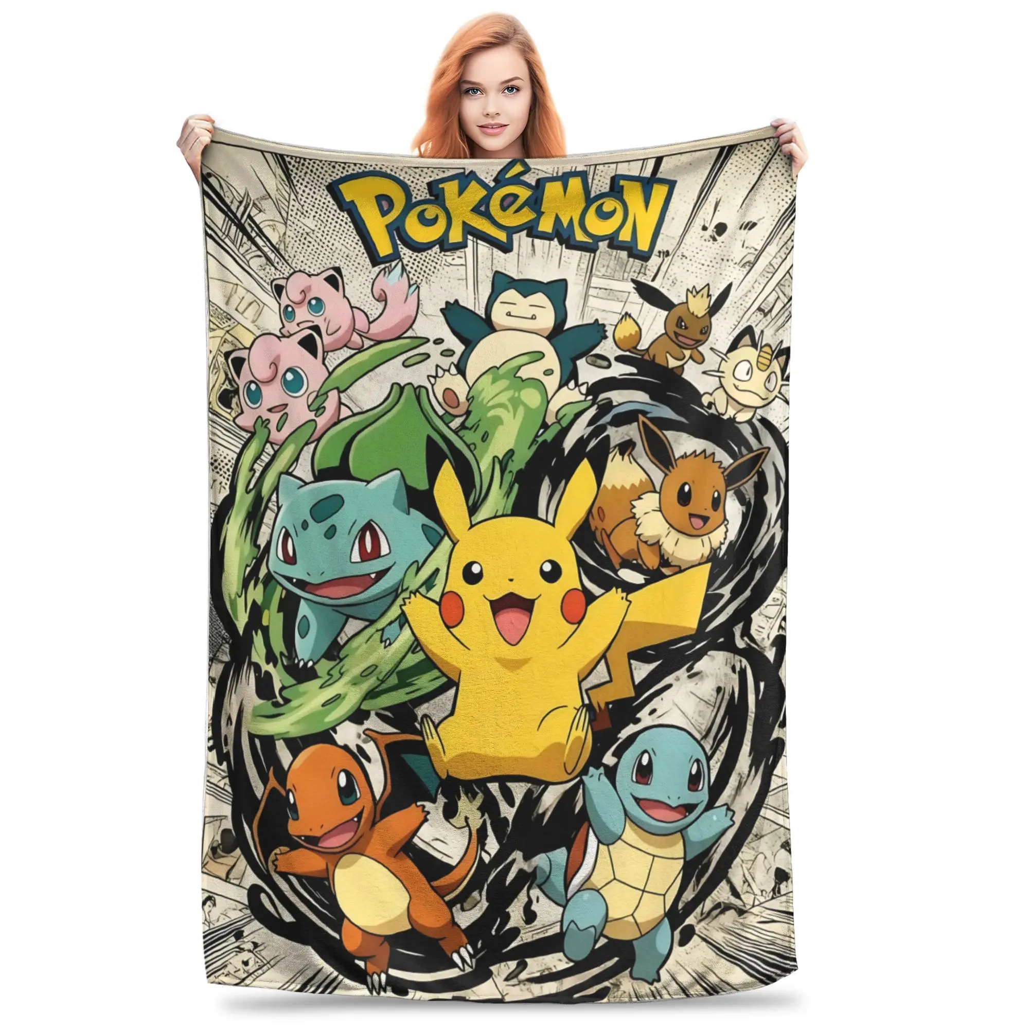 1PC Home Pokemons Blanket Throw Blanket  Novelty Warm Blanket All Season Gift