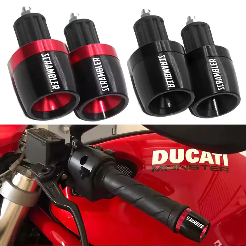 

For Ducati Scrambler 400 800 1100 CNC Aluminum Motorcycle Accessories Handlebar Grips Ends Handle Bar Cap End Plug