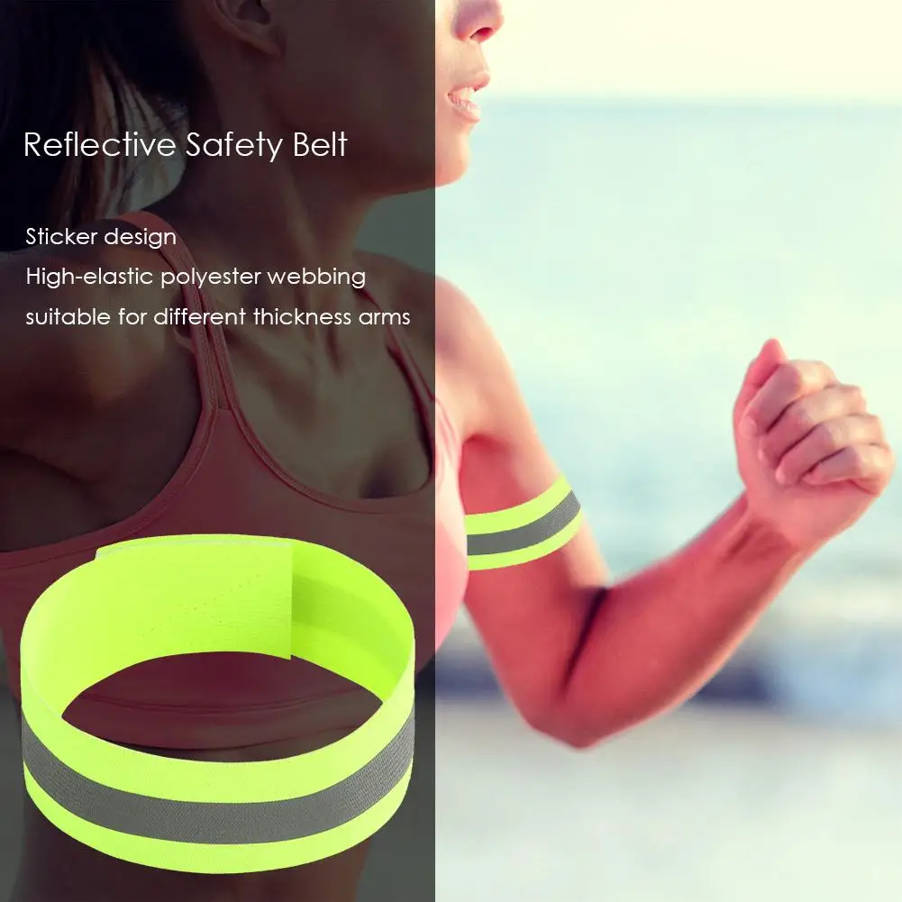 Reflective Bracelet Strap Adjustable Safety Reflective Straps High Visibility Safety Reflector for Night Walking Cycling Running