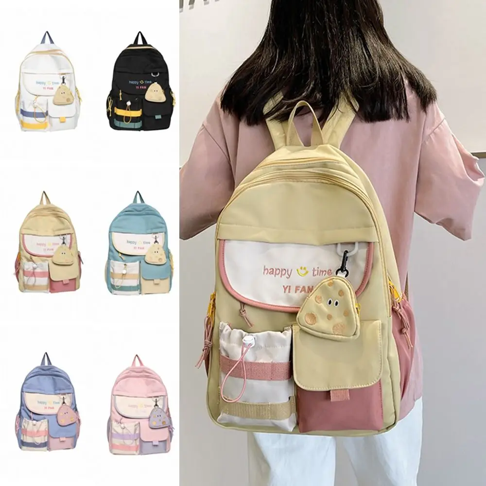 

Durable cute College Backpacks Portable Colorful Cartoon School Bags Female Bag Large Capacity Children's Backpack Girls