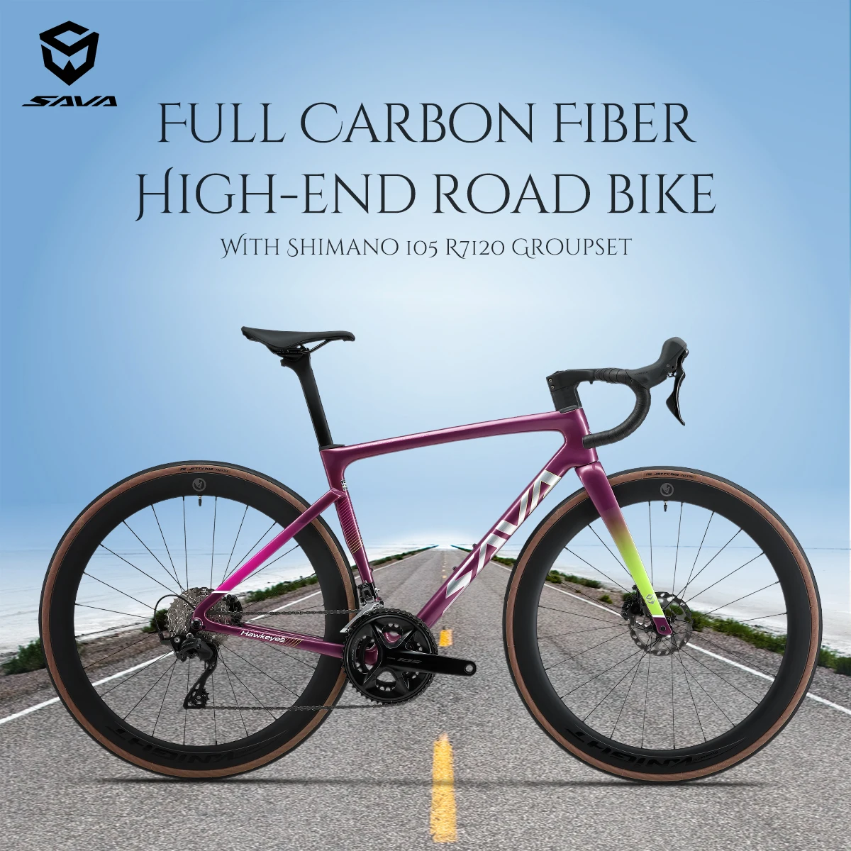 

SAVA R16-7120 full Carbon Fiber Road Bike Road Bicycle Race Bike 24Speed with SHIMAN0 105 R7120 with CE+UCI approved