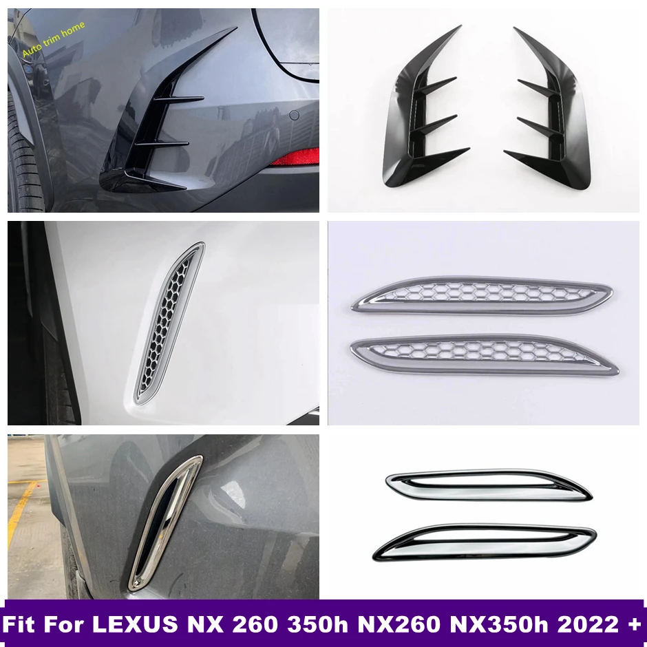 

ABS Chrome Black Front Bumper Fog Light Lamp Blade Decor Panel Cover Trim Fit For LEXUS NX 260 350h NX260 NX350h 2022 2023 2024