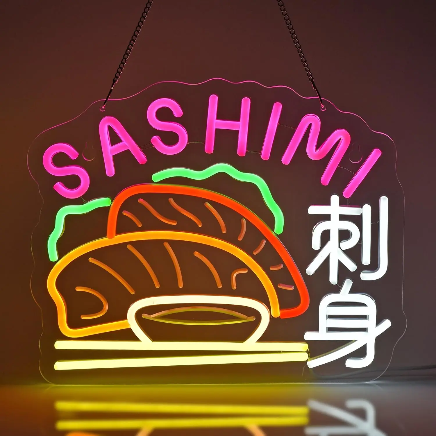 

Неоновая вывеска Sashimi, неоновая фотография, для магазина, ресторана, японской кухни, морепродуктов, кухни, ресторана, суши, Izakaya, Ресторан