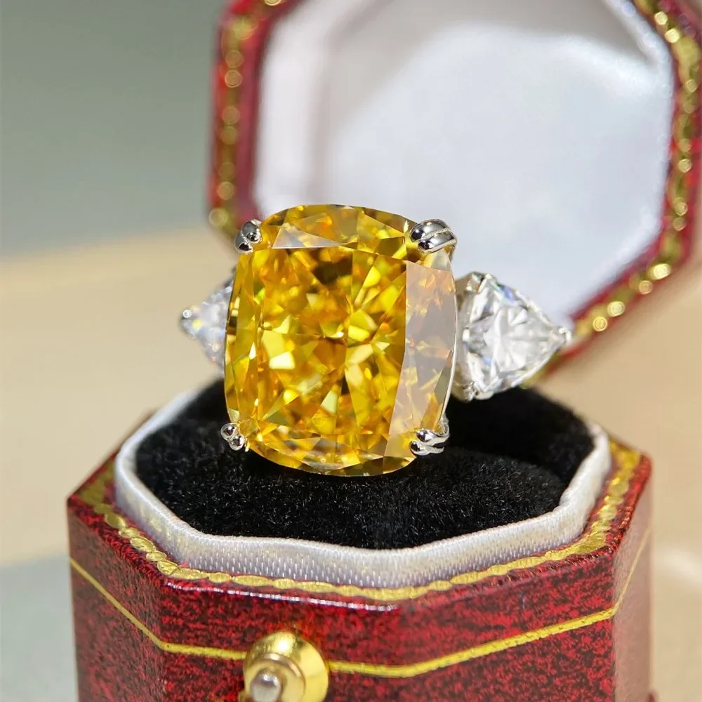 PT950 platinum ring - lady's yellow diamond - luxurious, extravagant, high-end, elegant and generous appearance