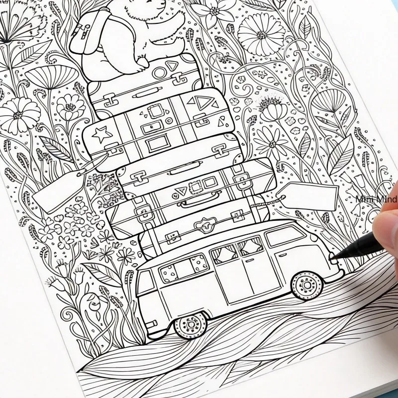 A Hand Drawn Book for Adults To Calm Down, Heal, and Relieve Stress with Exquisite Graffiti Patterns, 24 Patterns, 21x14cm